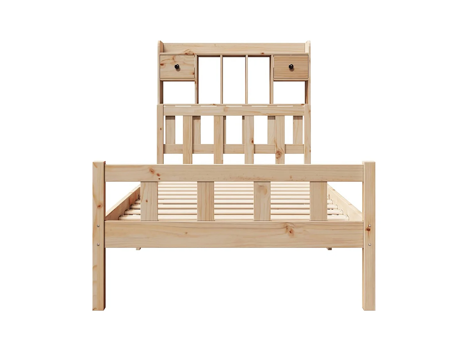 Bibliotheekbed zonder matras 90x190 cm massief grenenhout