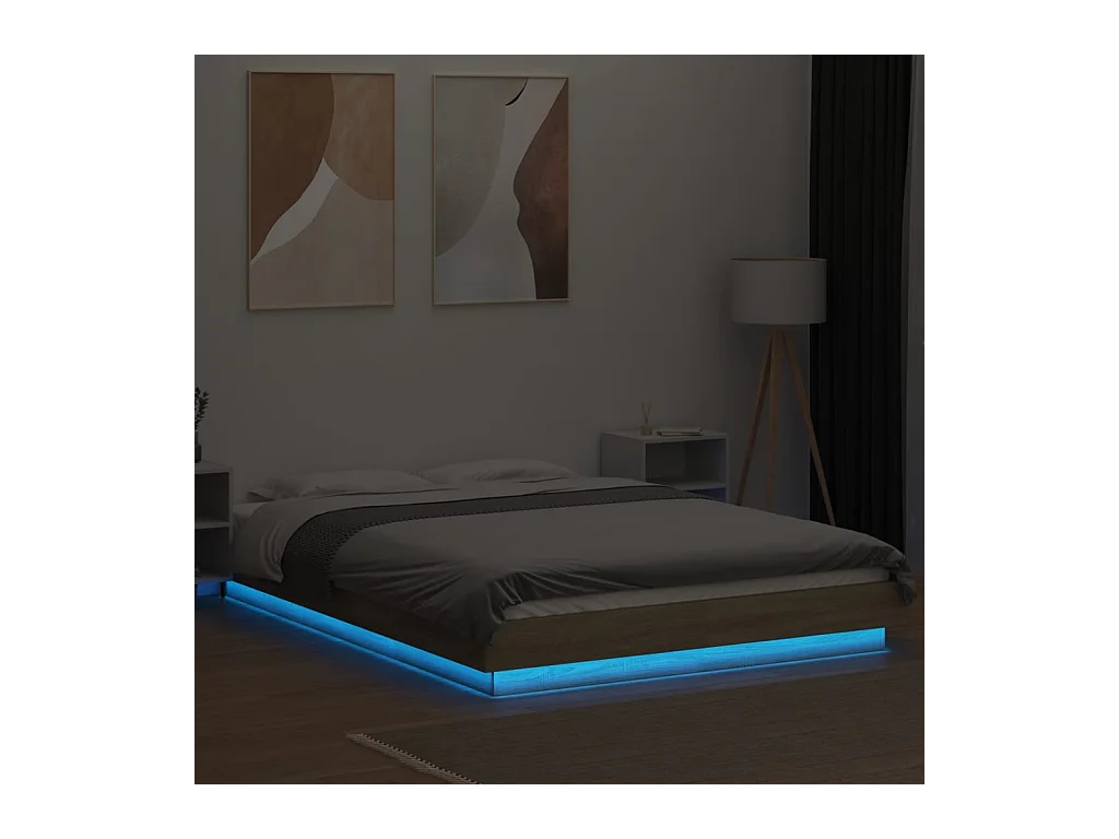 Bedframe met LED-verlichting zonder matras 140x190 cm