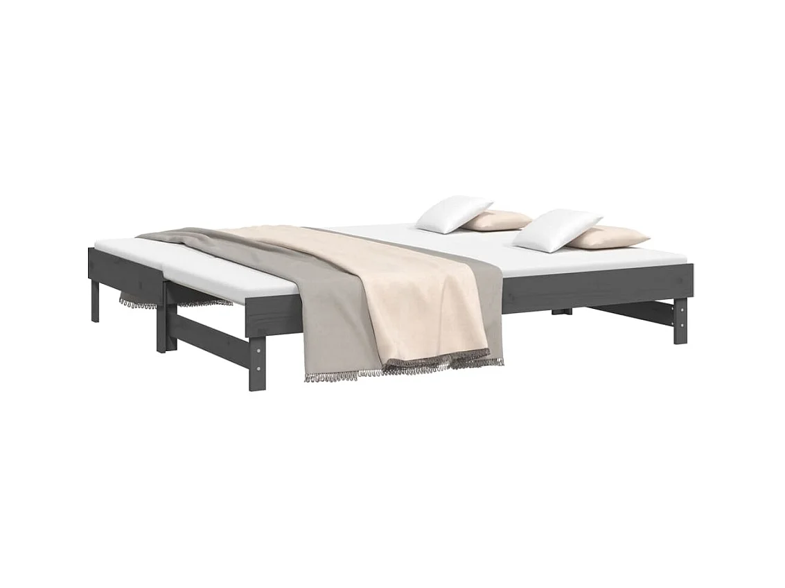 Letto scorrevole senza materasso grigio 2x(80x200)cm