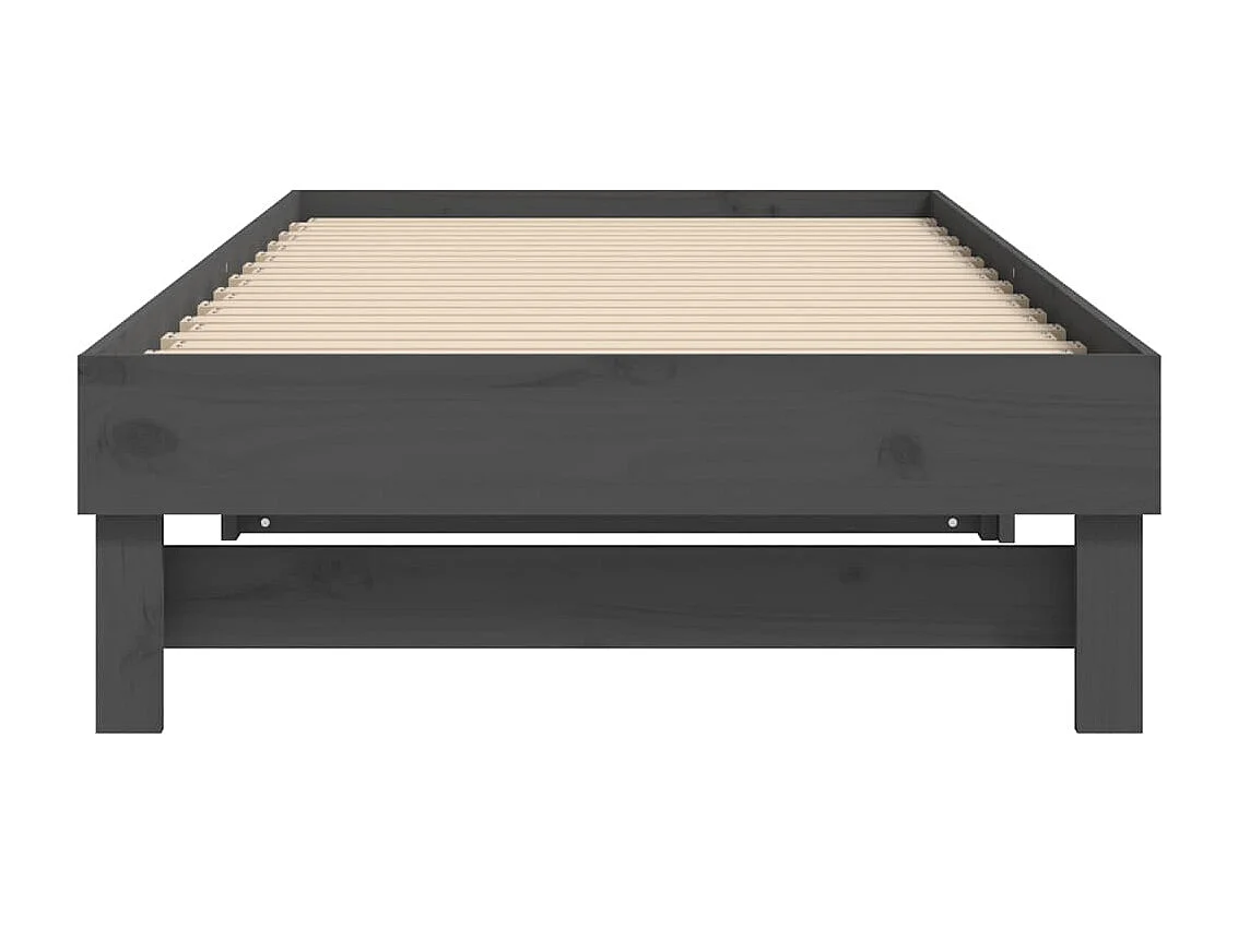Lit coulissant sans matelas gris 2x(80x200)cm