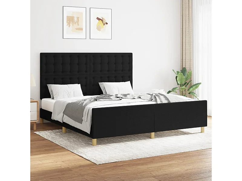 Bedframe zonder matras zwart 160x200 cm stof