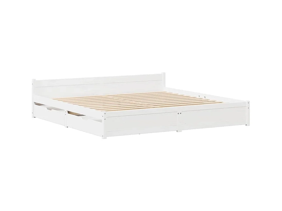 Bedframe zonder matras wit 150x200 cm massief grenenhout