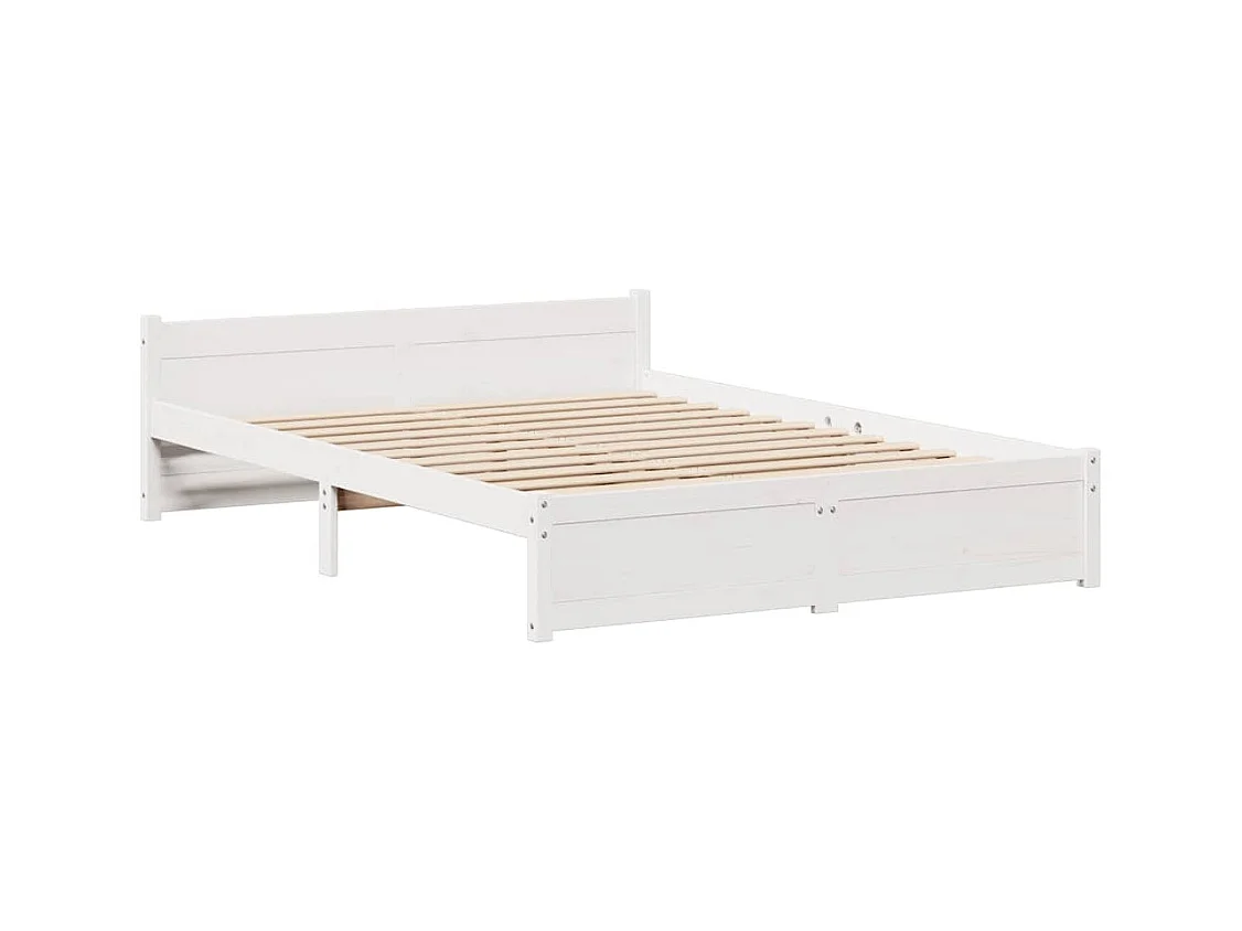 Bedframe zonder matras wit 150x200 cm massief grenenhout