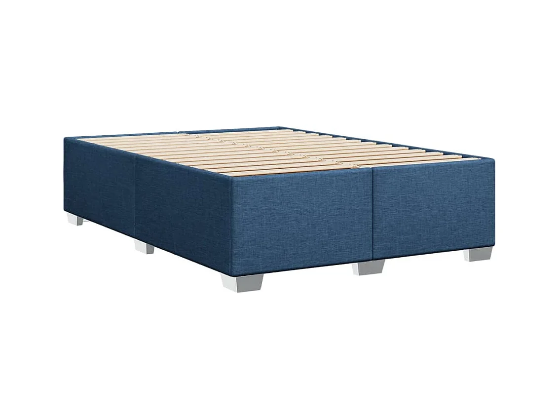 Cadre de lit sans matelas bleu 160x200 cm tissu