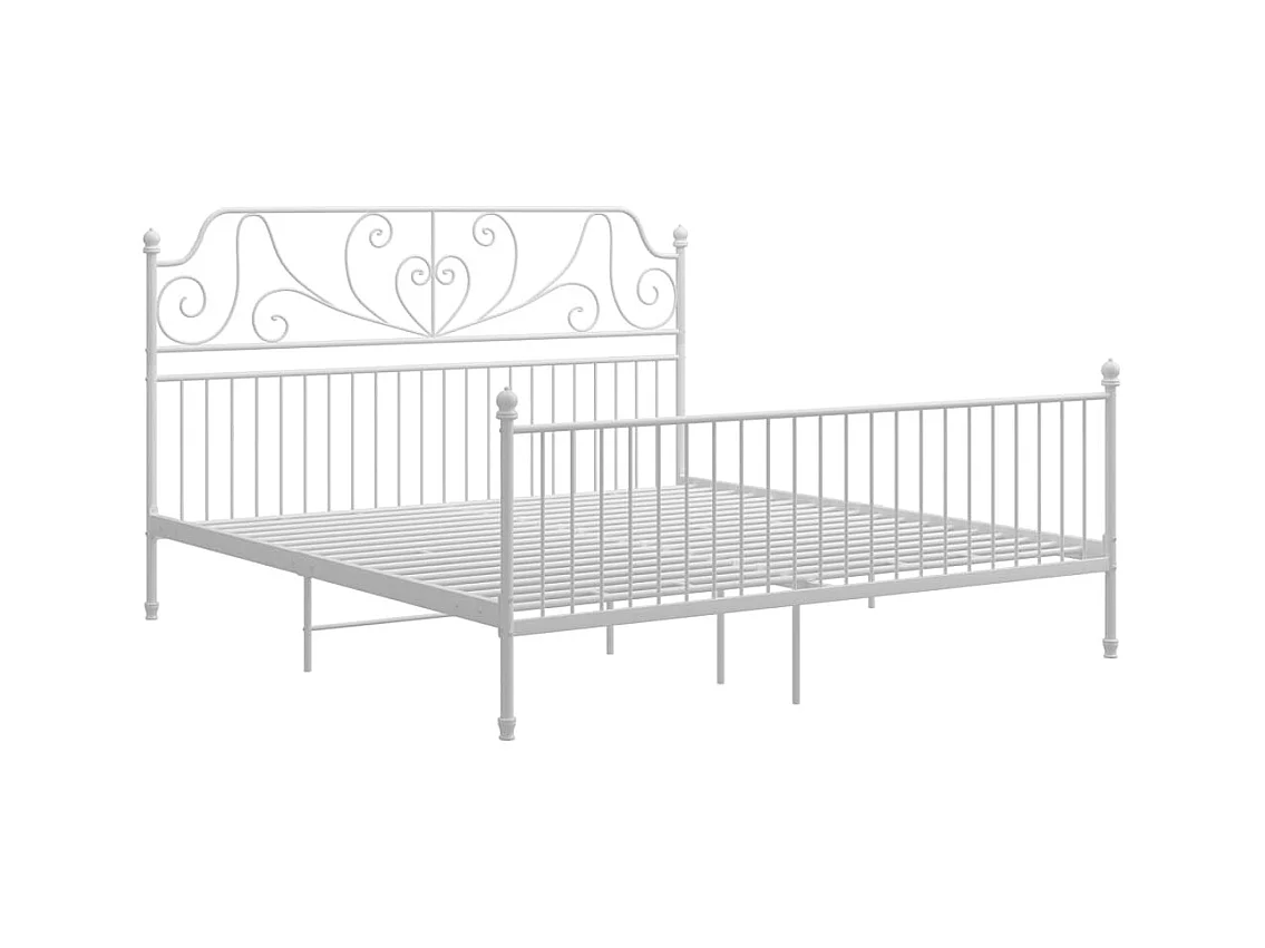 Struttura letto senza materasso in metallo bianco 180x200 cm