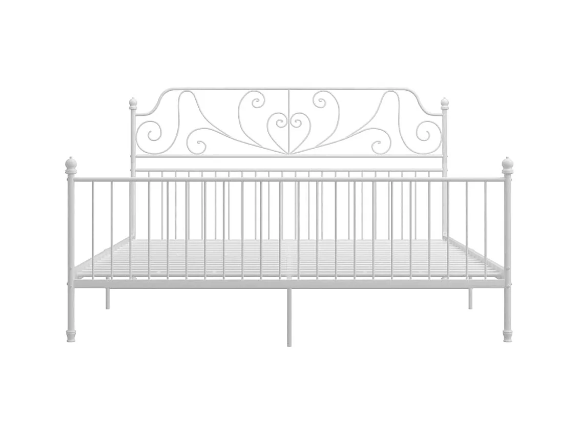 Struttura letto senza materasso in metallo bianco 180x200 cm