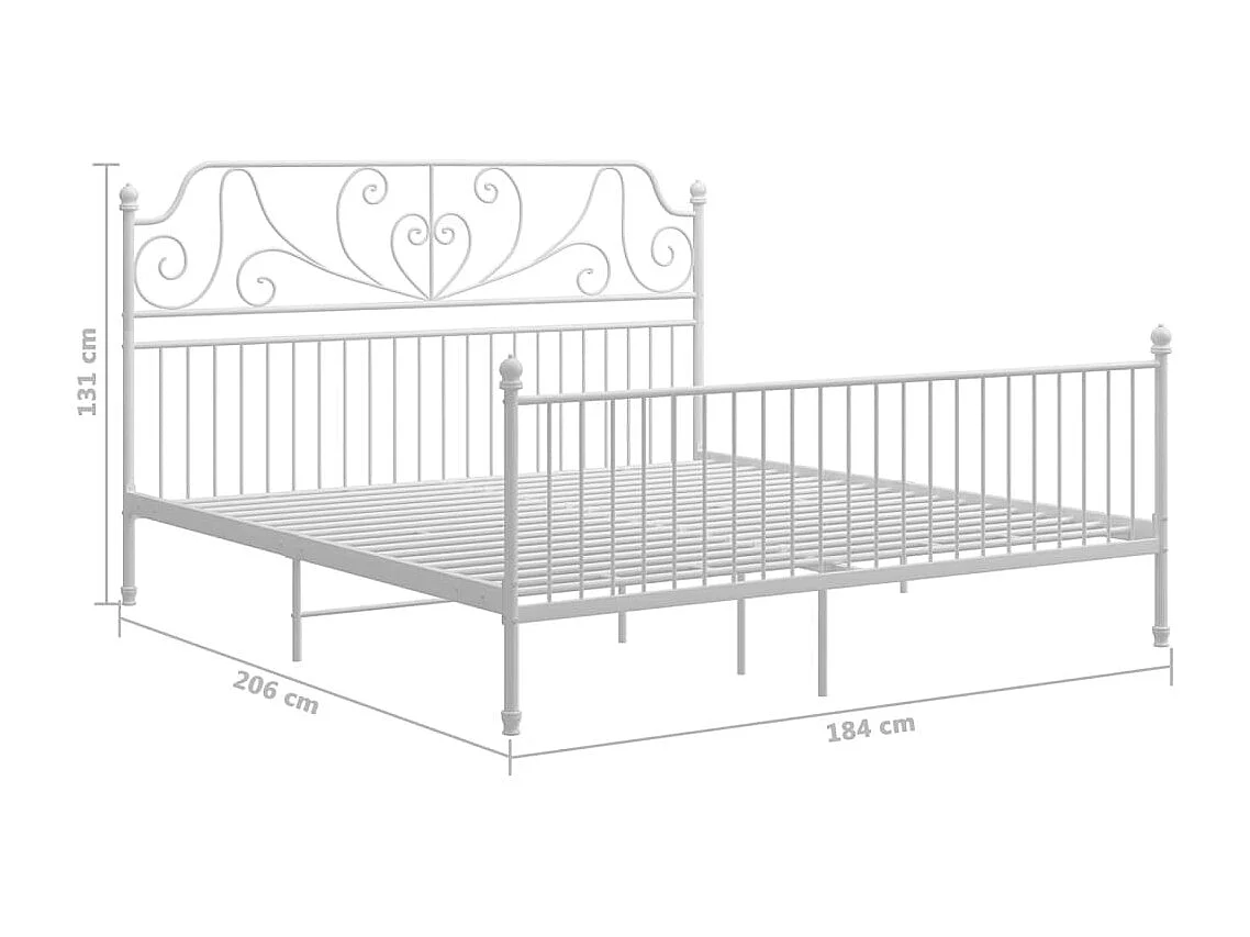 Bedframe zonder matras wit metaal 180x200 cm