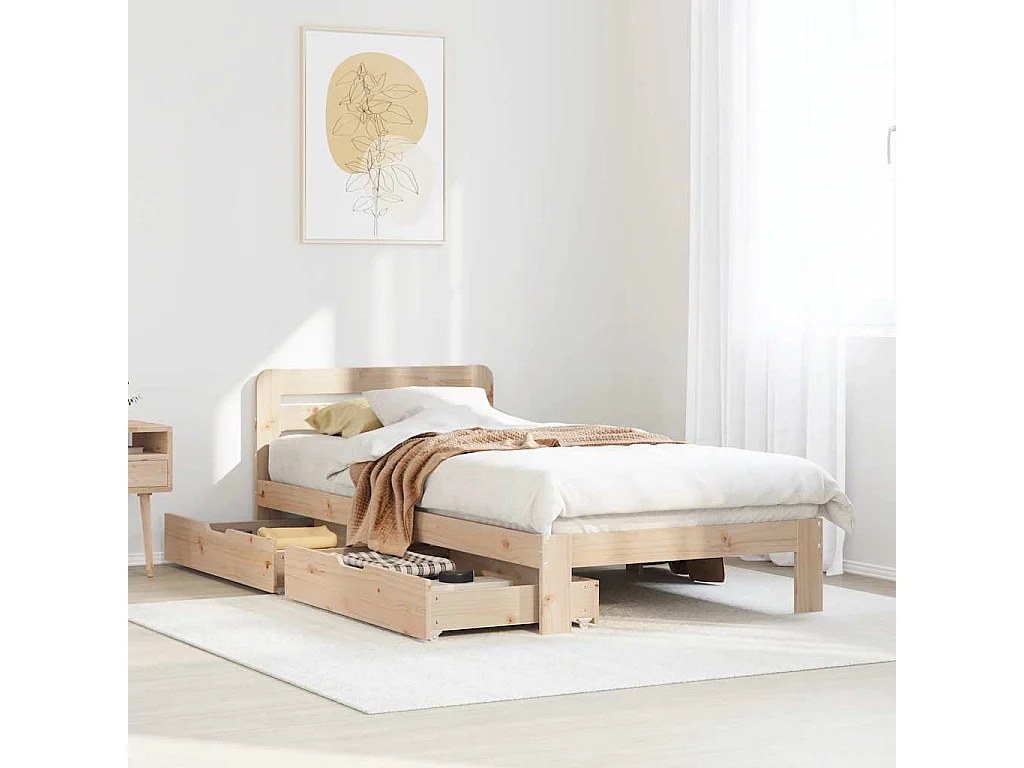 Cadre de lit sans matelas 90x200 cm bois de pin massif