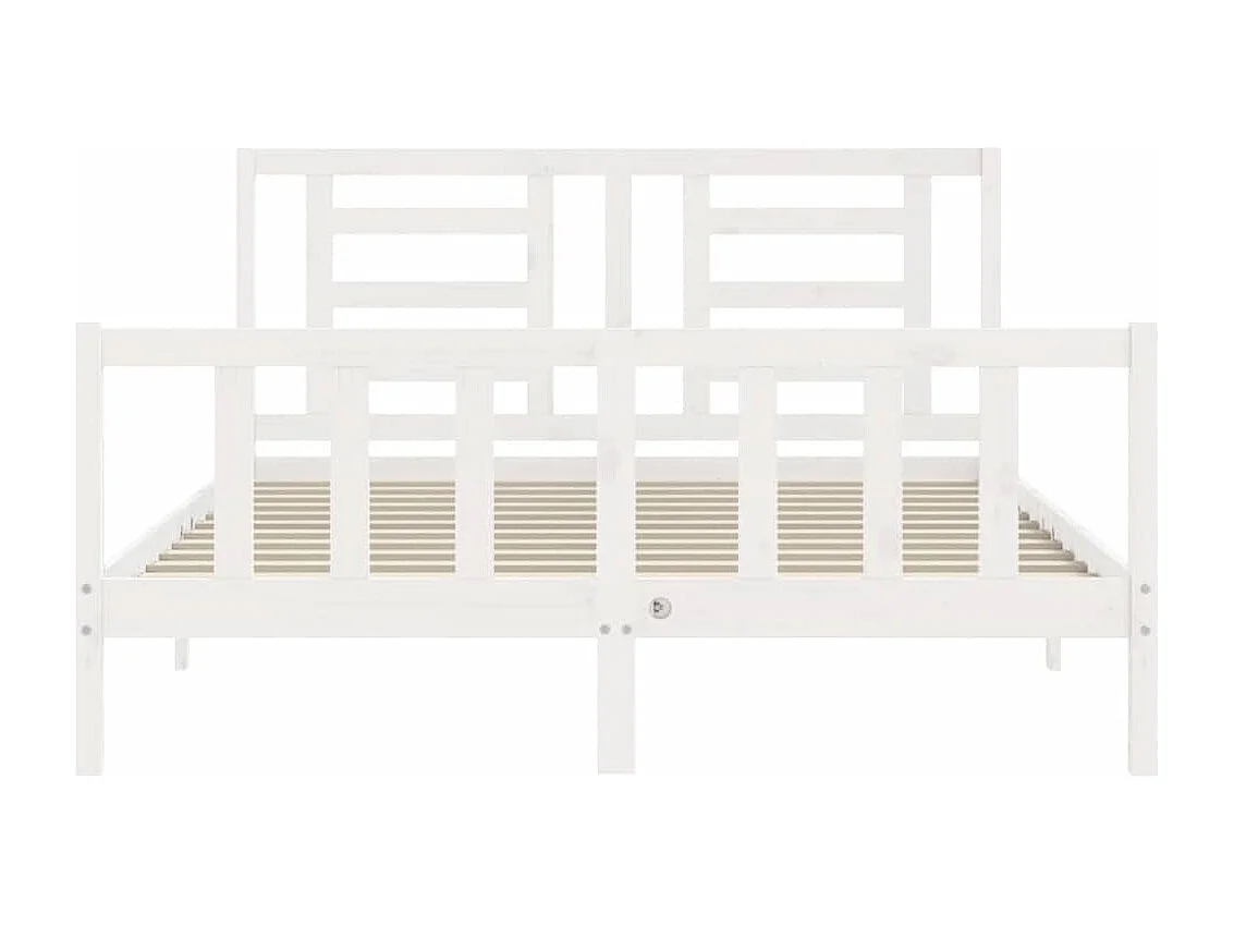 Struttura letto senza materasso bianco 160x200 cm in legno massello di pino
