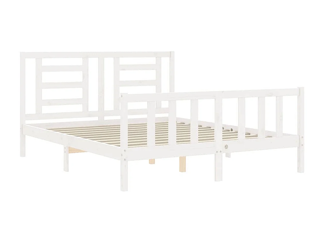 Cadre de lit sans matelas blanc 160x200 cm bois de pin massif