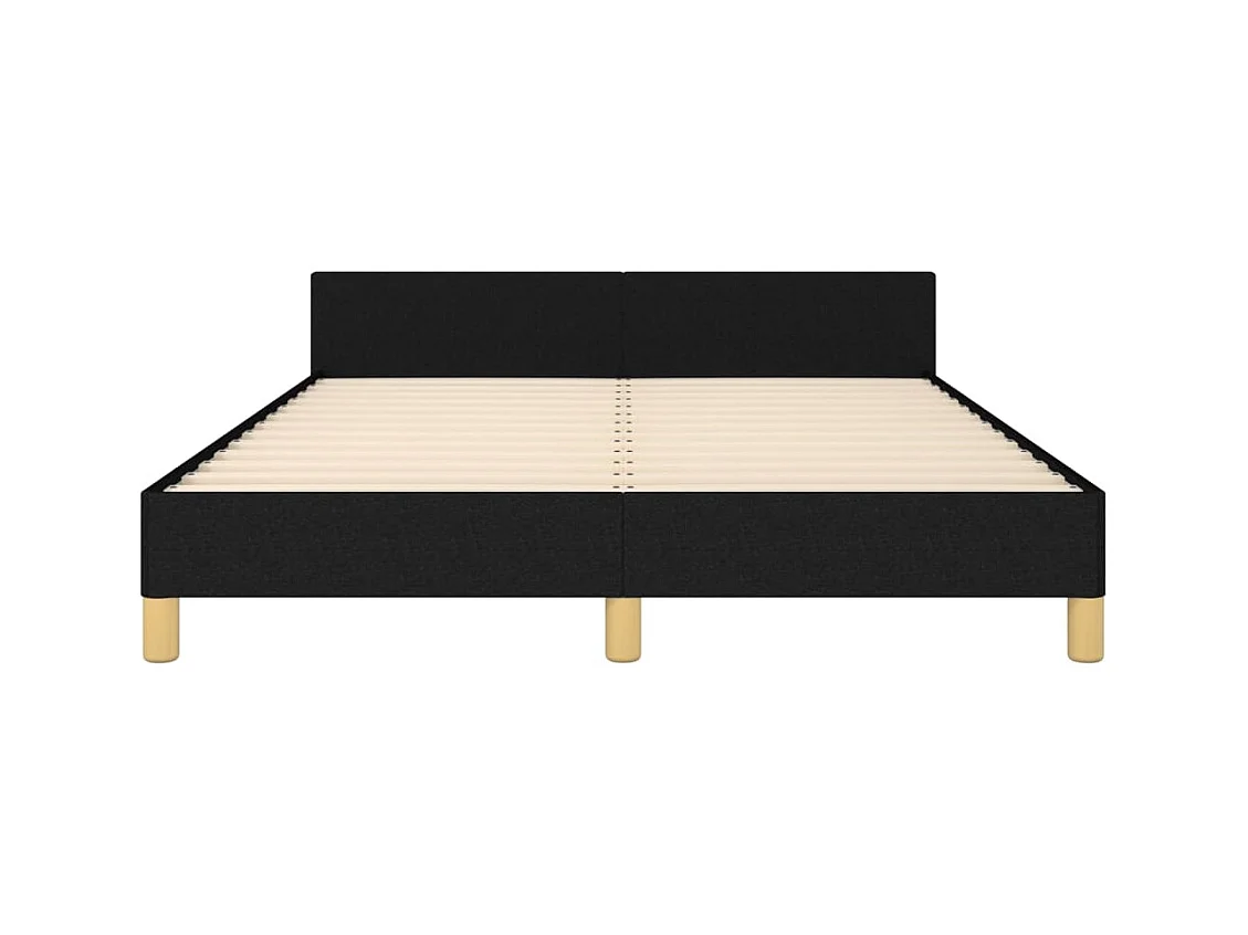 Cadre de lit sans matelas noir 140x200 cm tissu