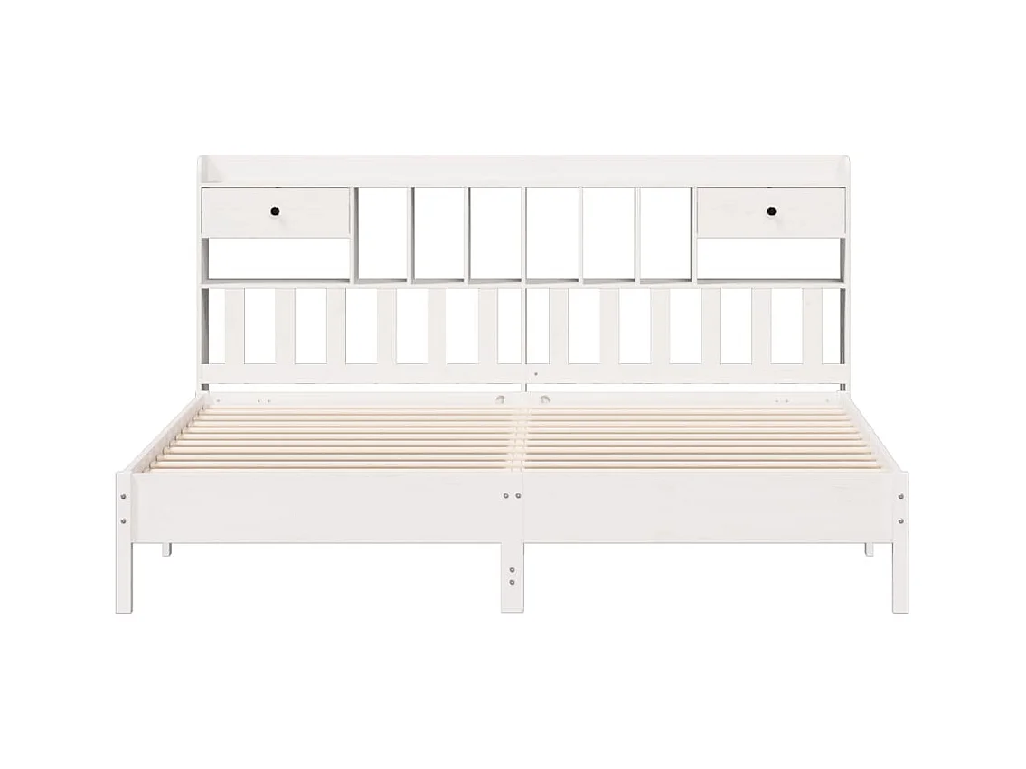 Weißes Regalbett ohne Matratze 180x200 cm Massivholz Kiefer