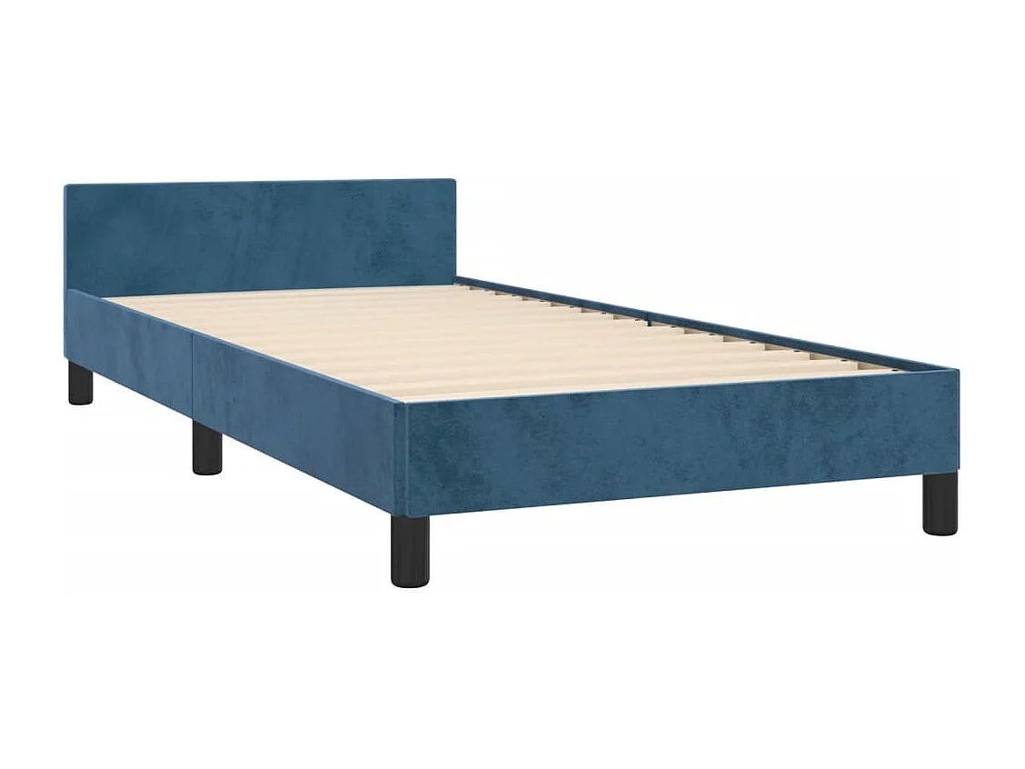 Cadre de lit sans matelas bleu foncé 80x200 cm velours
