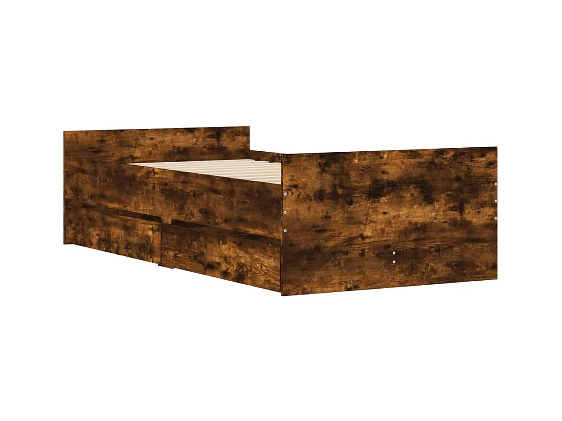 Bedframe zonder matras gerookt eiken 75x190 cm