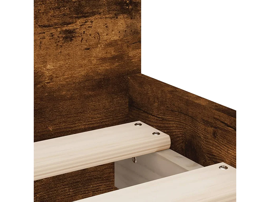 Estructura de cama sin colchón roble ahumado 75x190 cm