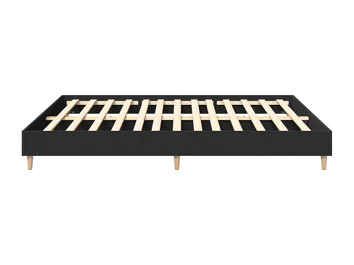 Cadre de lit sans matelas noir 180x200 cm bois d'ingénierie