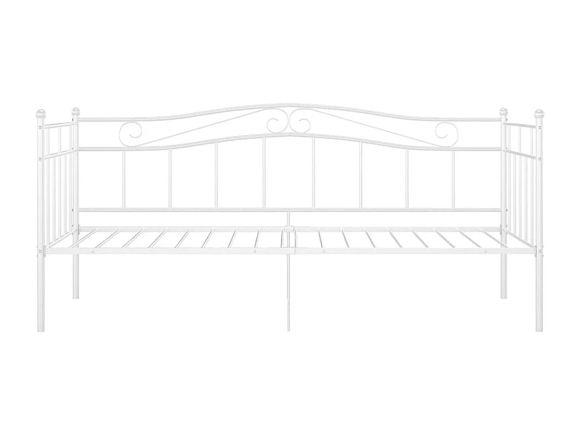 Cadre de canapé-lit sans matelas blanc métal 90x200 cm