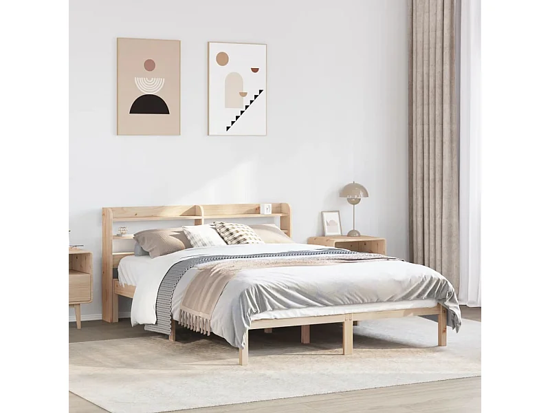 Cadre de lit sans matelas 160x200 cm bois massif de pin