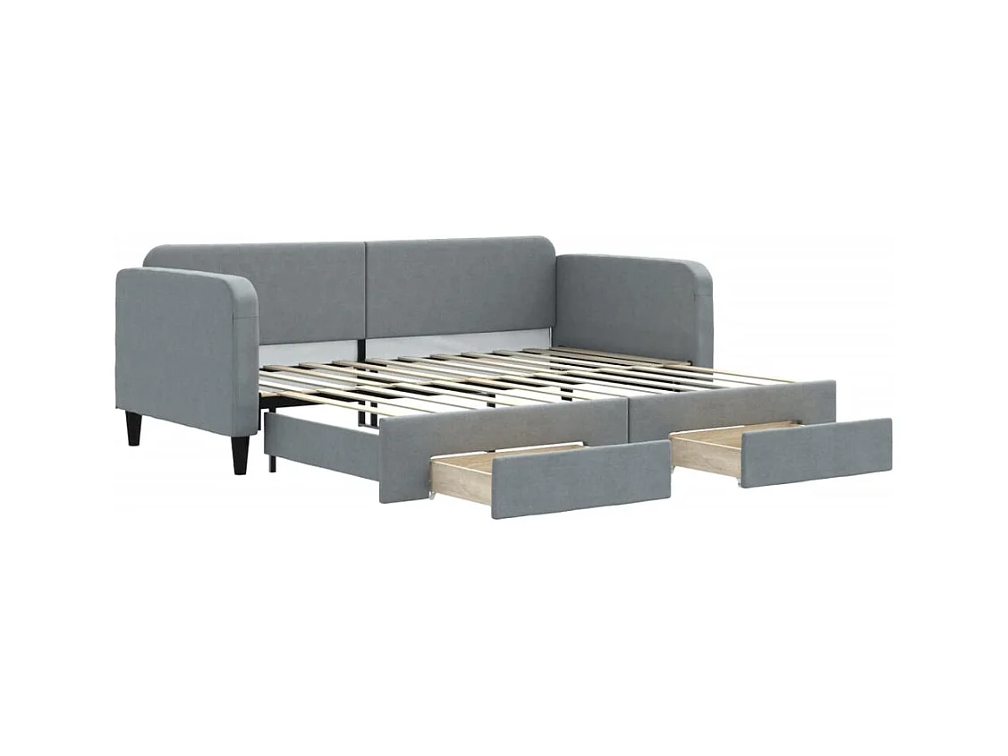 Divano letto con rotelle e cassetti senza materasso 90x200 cm