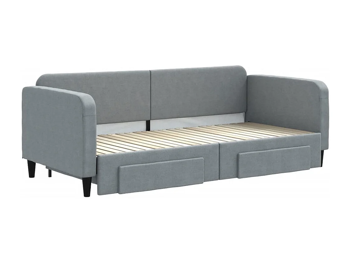 Lit de jour avec gigogne et tiroirs sans matelas 90x200 cm