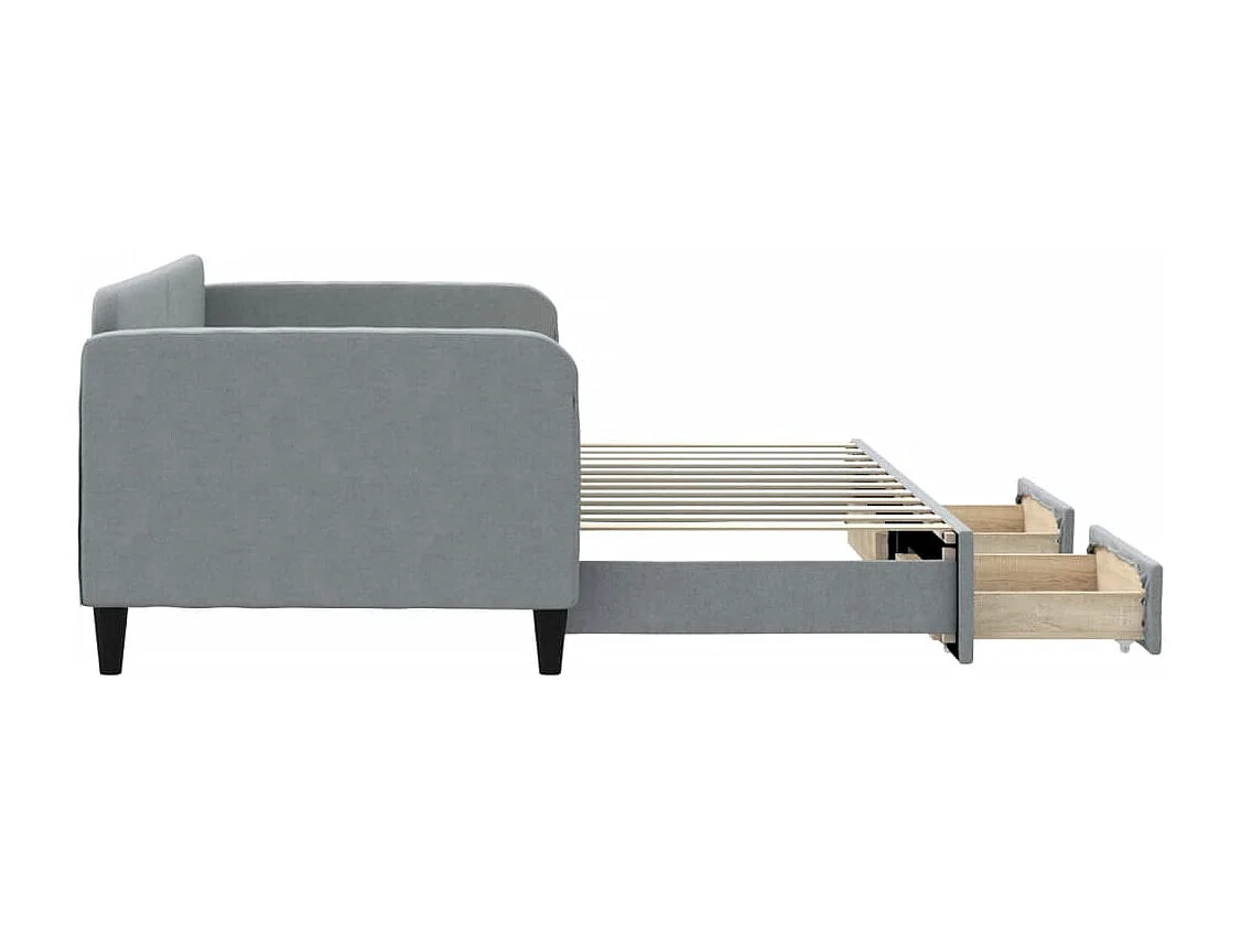 Lit de jour avec gigogne et tiroirs sans matelas 90x200 cm