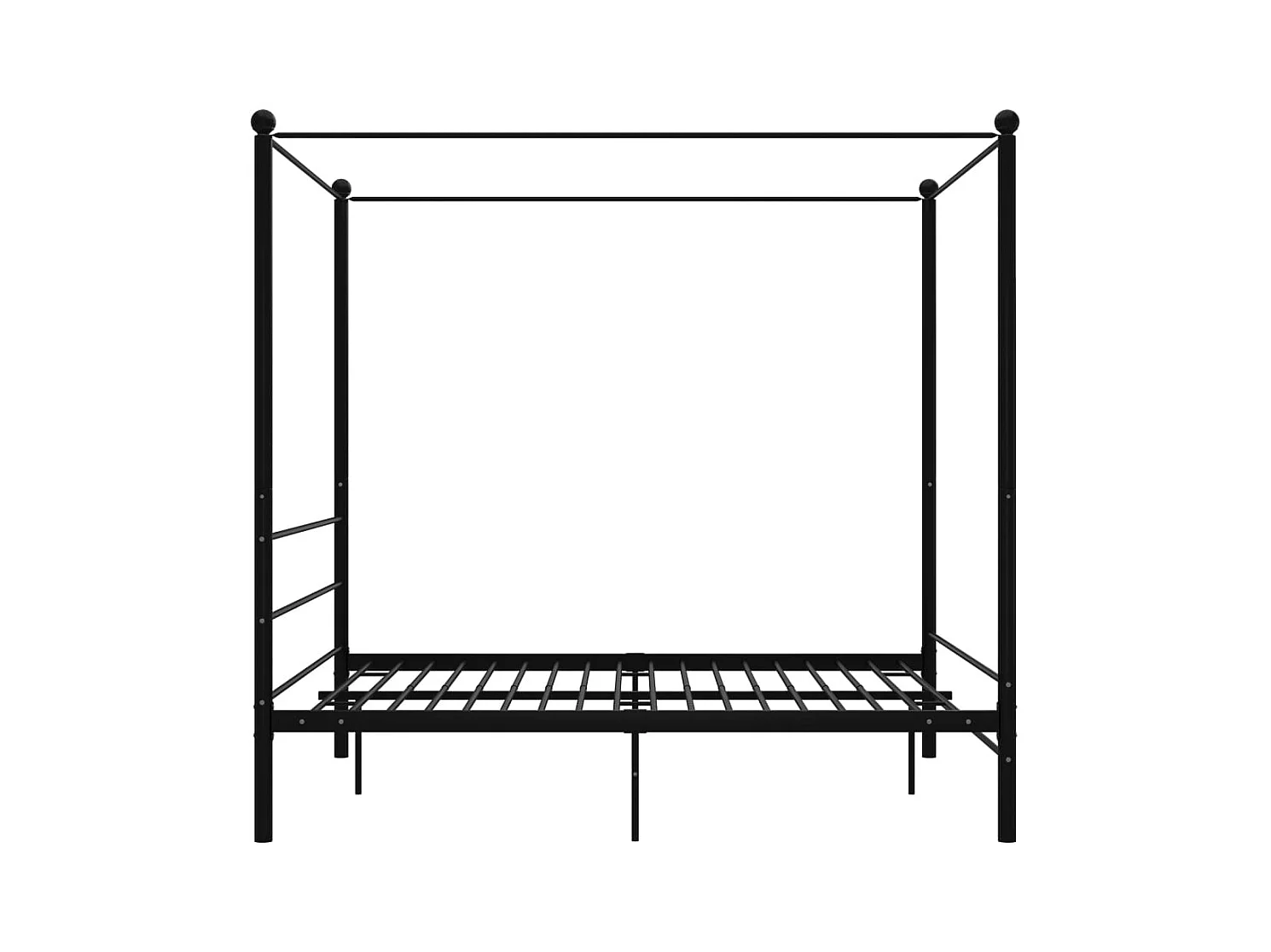 Struttura letto a baldacchino nero senza materasso 160x200 cm in metallo