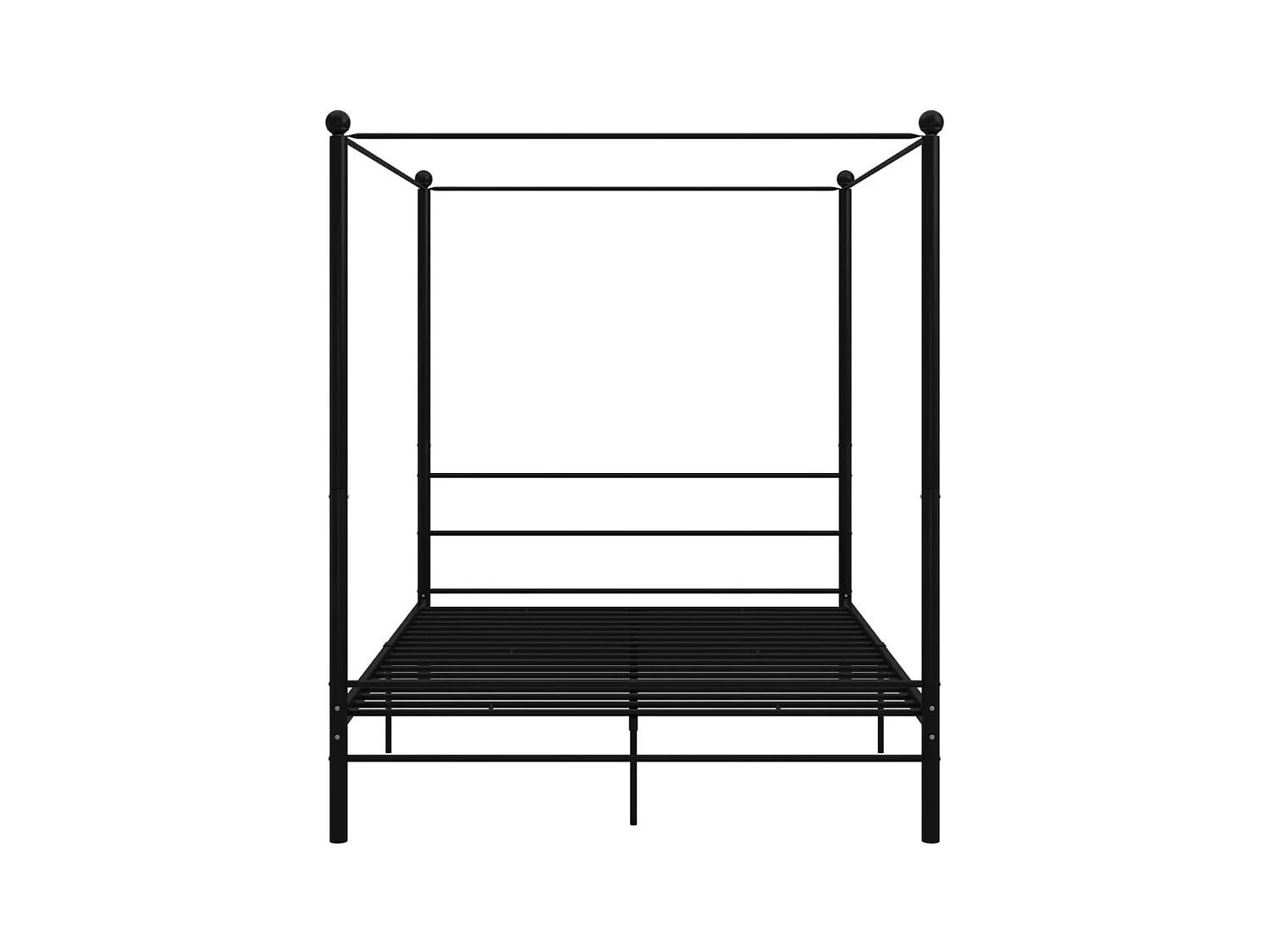Struttura letto a baldacchino nero senza materasso 160x200 cm in metallo