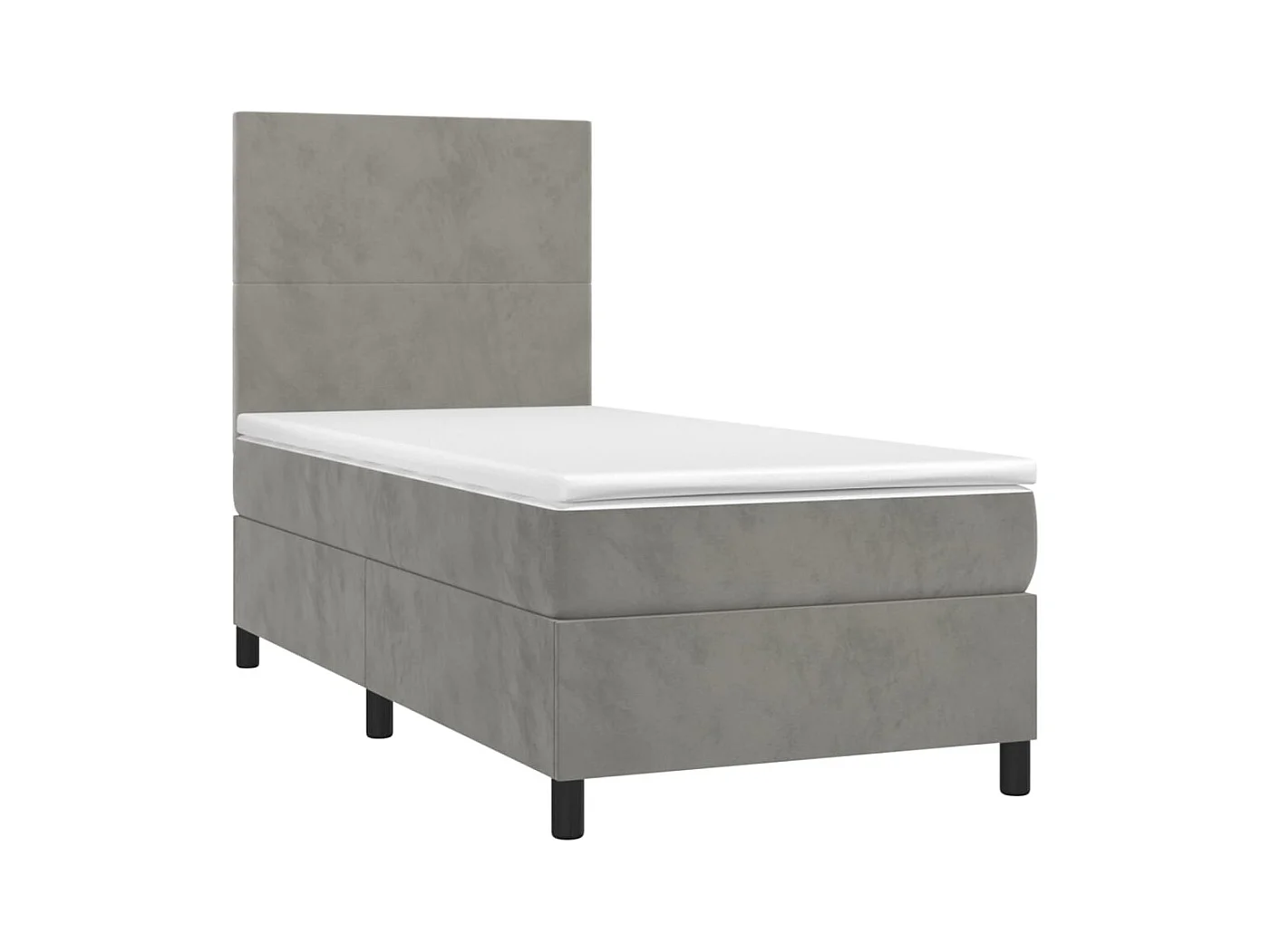 Rete a doghe in velluto grigio chiaro 100x200cm e materasso