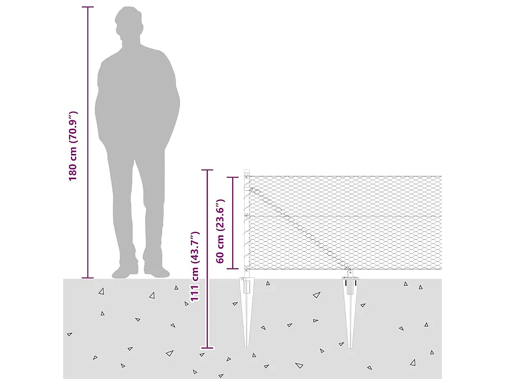 Rete a doghe in velluto grigio chiaro 100x200cm e materasso