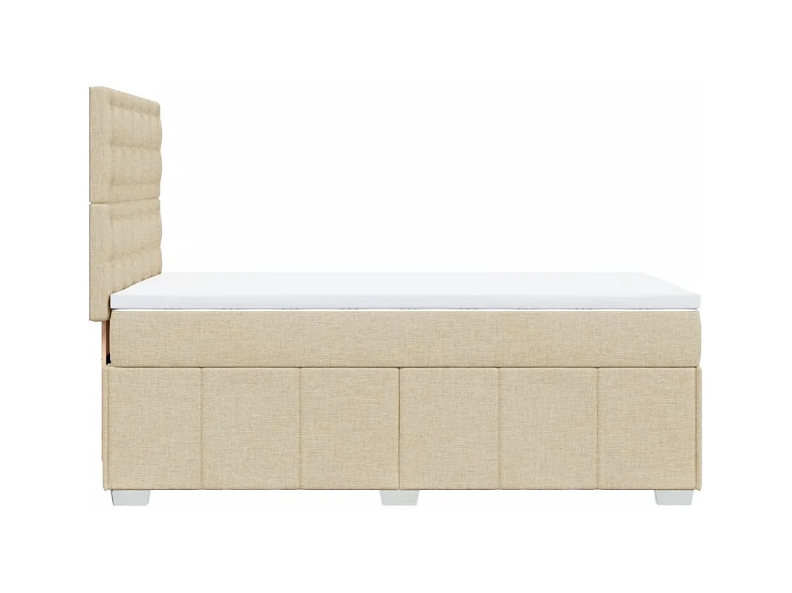 Sommier à lattes de lit avec matelas Crème 90x200 cm Tissu