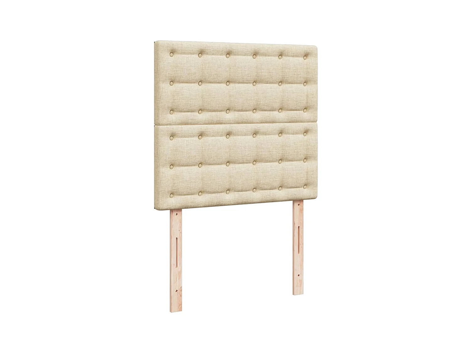 Sommier à lattes de lit avec matelas Crème 90x200 cm Tissu