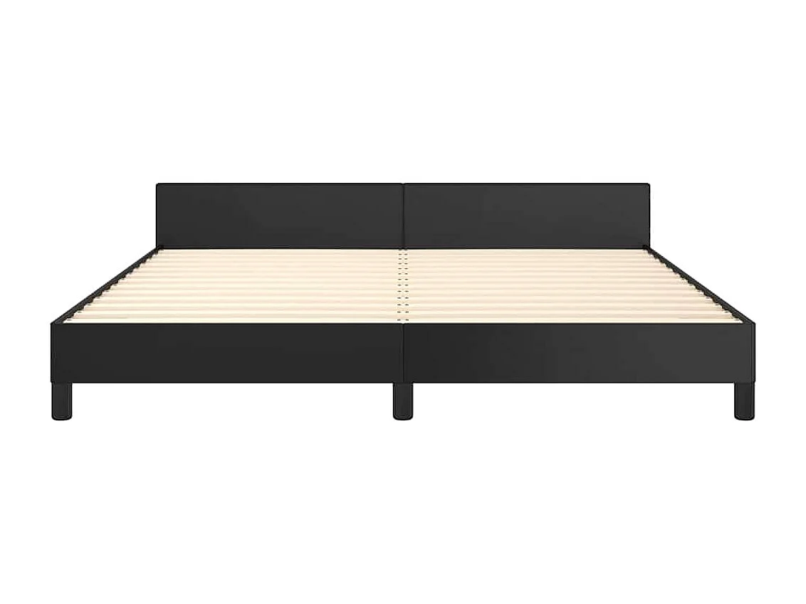 Struttura letto con testiera senza materasso nero 160x200 cm