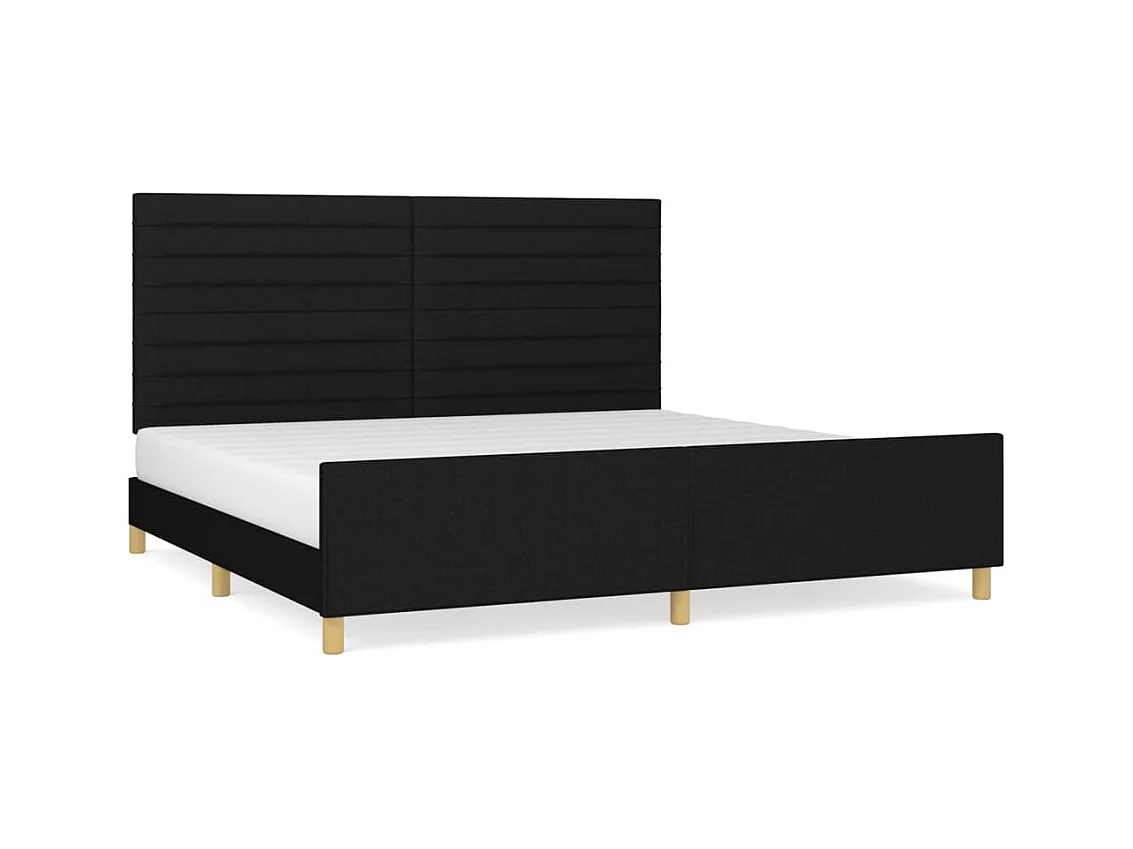 Struttura letto senza materasso tessuto nero 200x200 cm