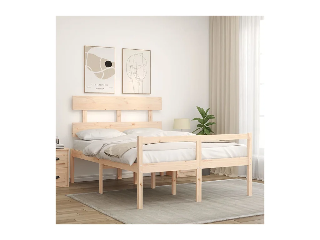 Bed voor ouderen zonder matras 140x190 cm massief hout