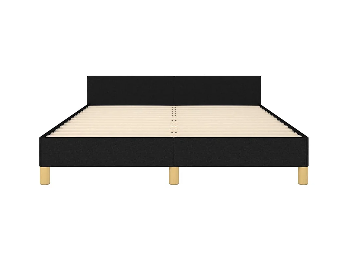 Cadre de lit sans matelas noir 140x200 cm tissu