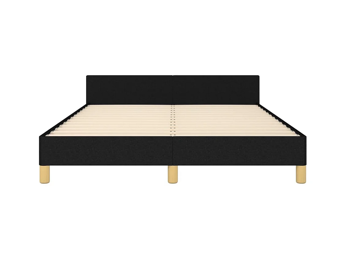 Cadre de lit sans matelas noir 140x200 cm tissu