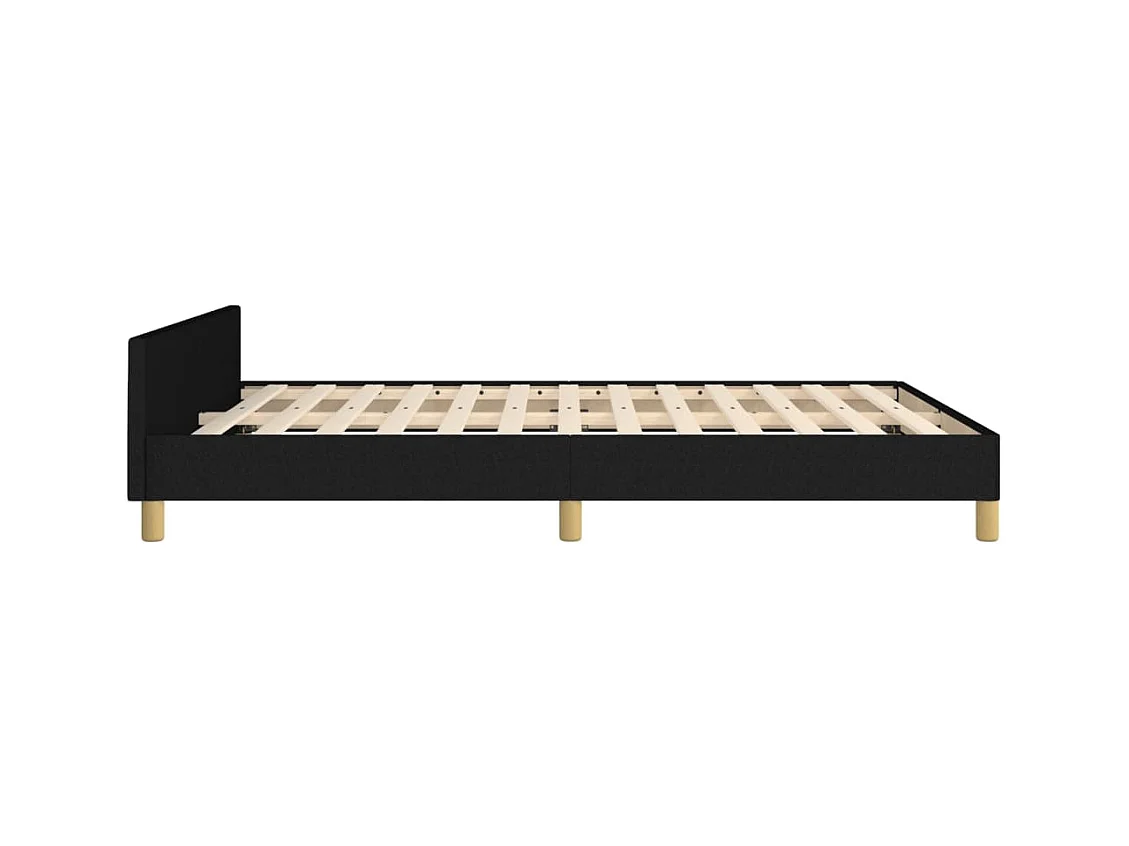 Cadre de lit sans matelas noir 140x200 cm tissu