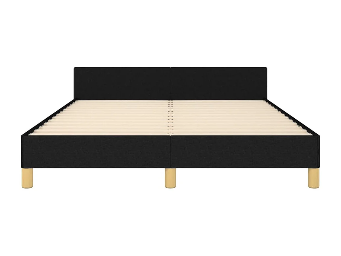 Cadre de lit sans matelas noir 140x200 cm tissu