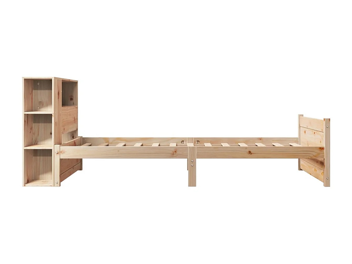 Lit bibliothèque sans matelas 90x200 cm bois de pin massif