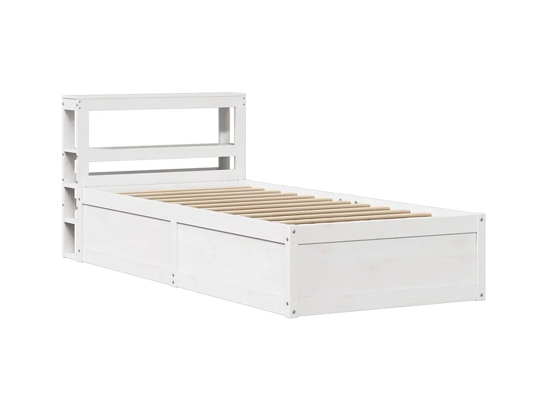 Bedframe met wit hoofdeinde 90x190cm massief grenenhout
