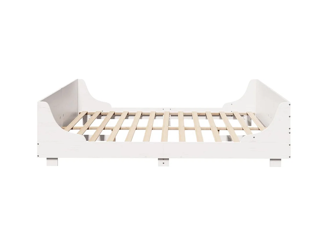 Estructura de cama sin colchón blanca 180x200 cm madera maciza de pino