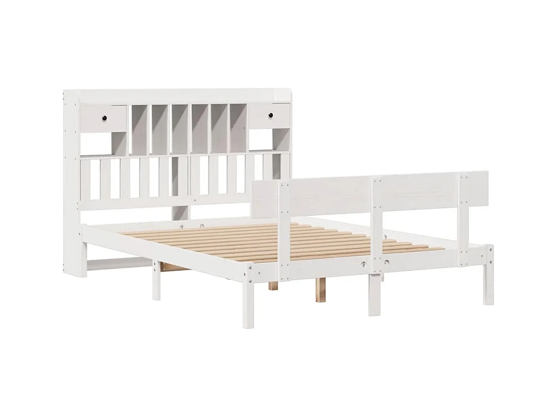 Wit boekenkastbed zonder matras 160x200 cm massief grenenhout