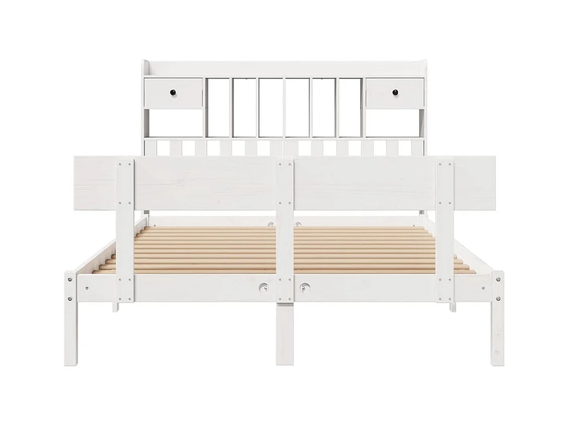 Wit boekenkastbed zonder matras 160x200 cm massief grenenhout