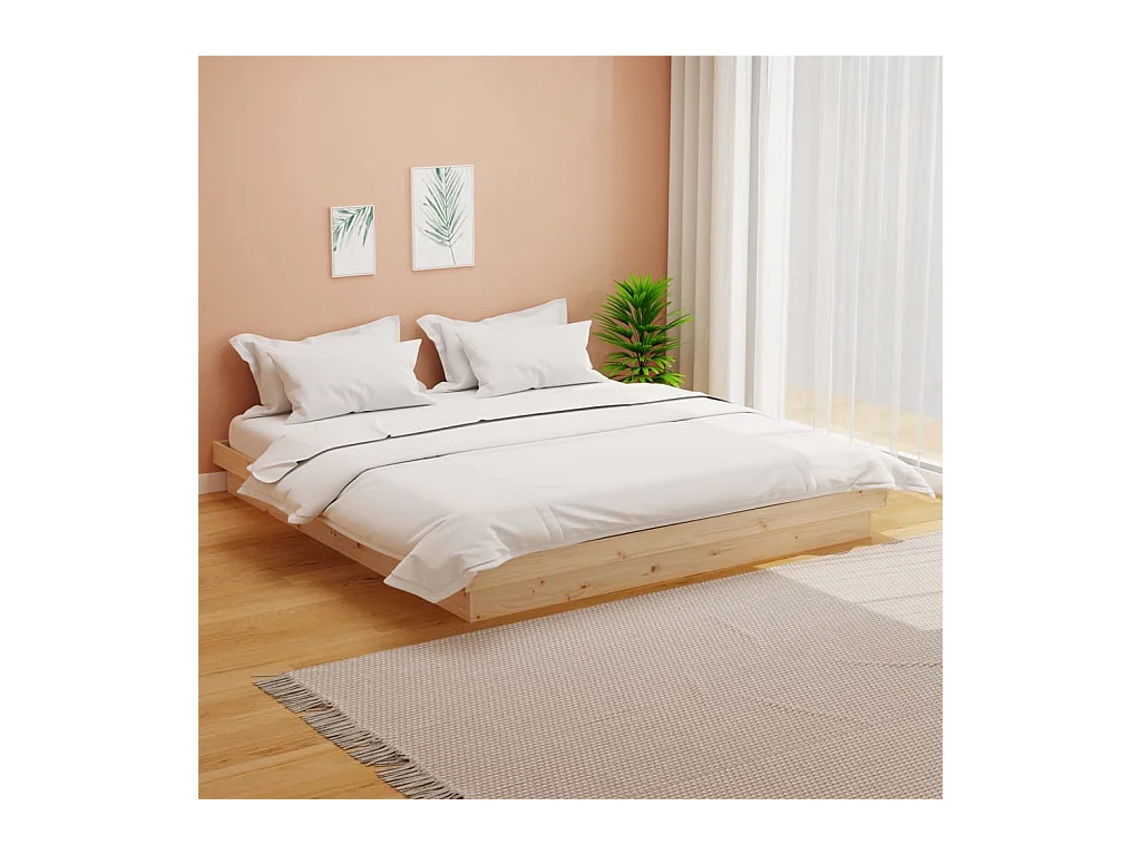 Cadre de lit sans matelas bois massif