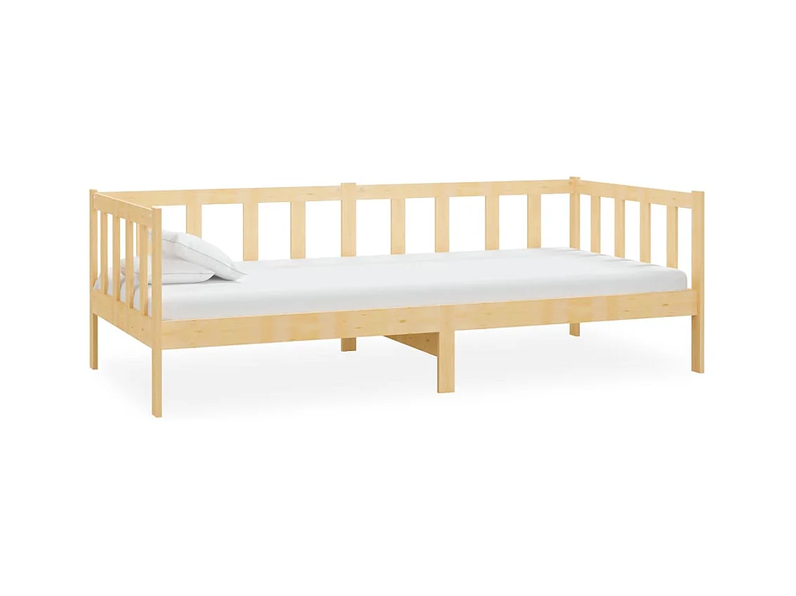 Lit de repos avec matelas 90x200 cm Bois de pin massif