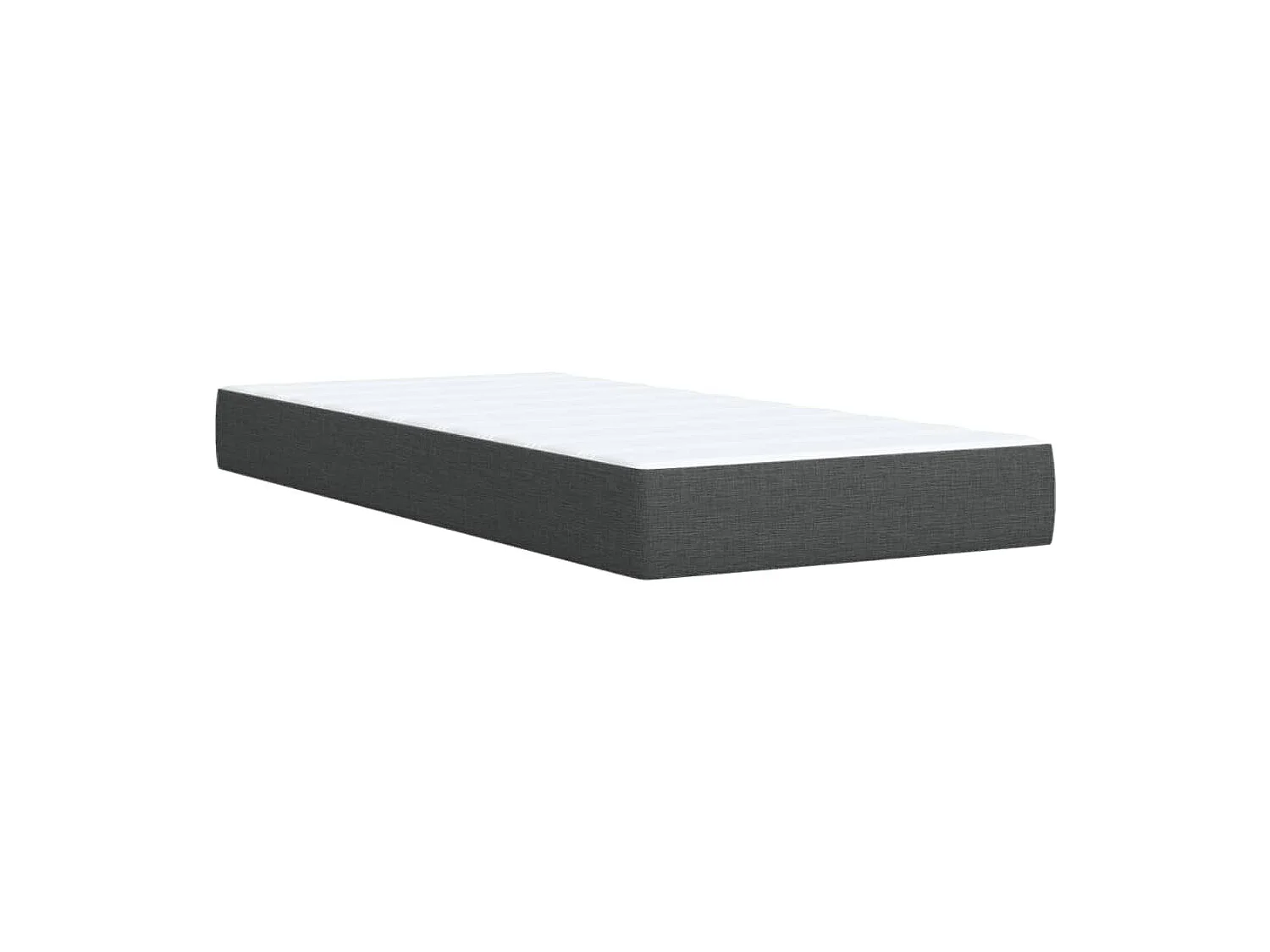 Sommier à lattes de lit avec matelas Gris foncé 90x200 cm Tissu