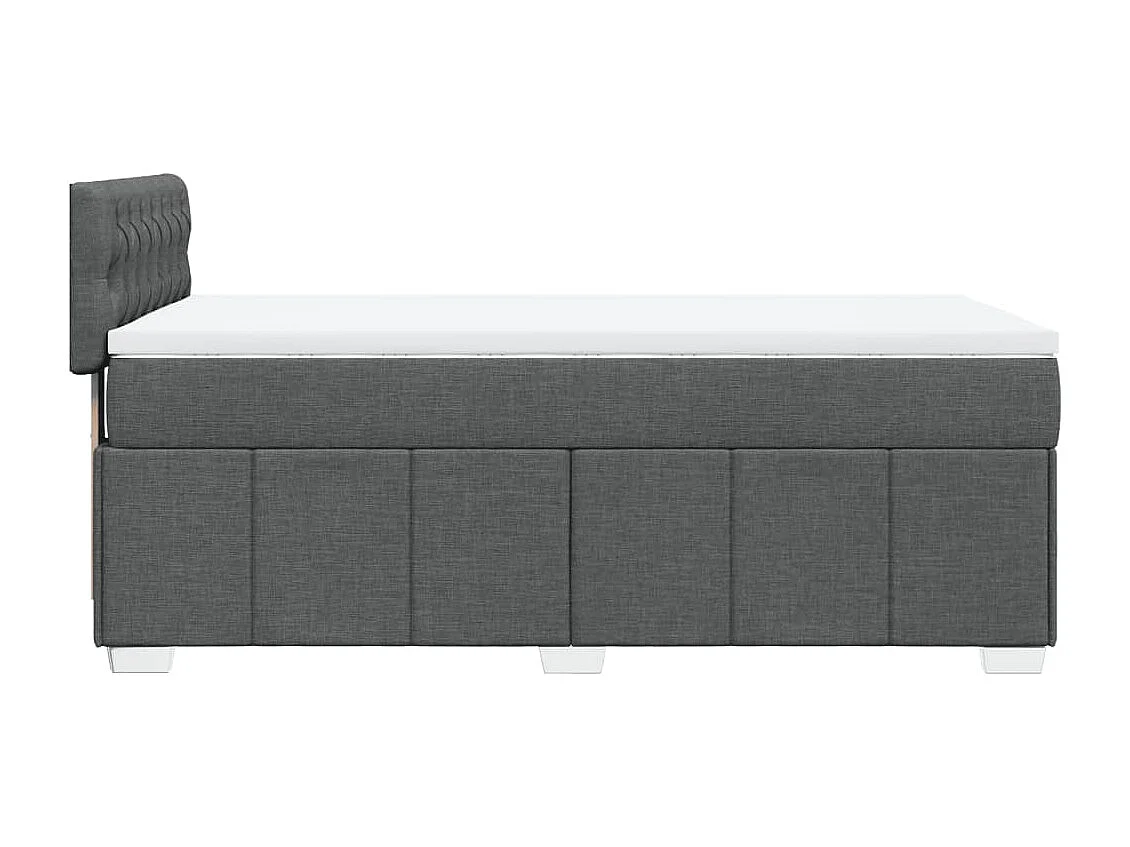 Sommier à lattes de lit avec matelas Gris foncé 90x200 cm Tissu