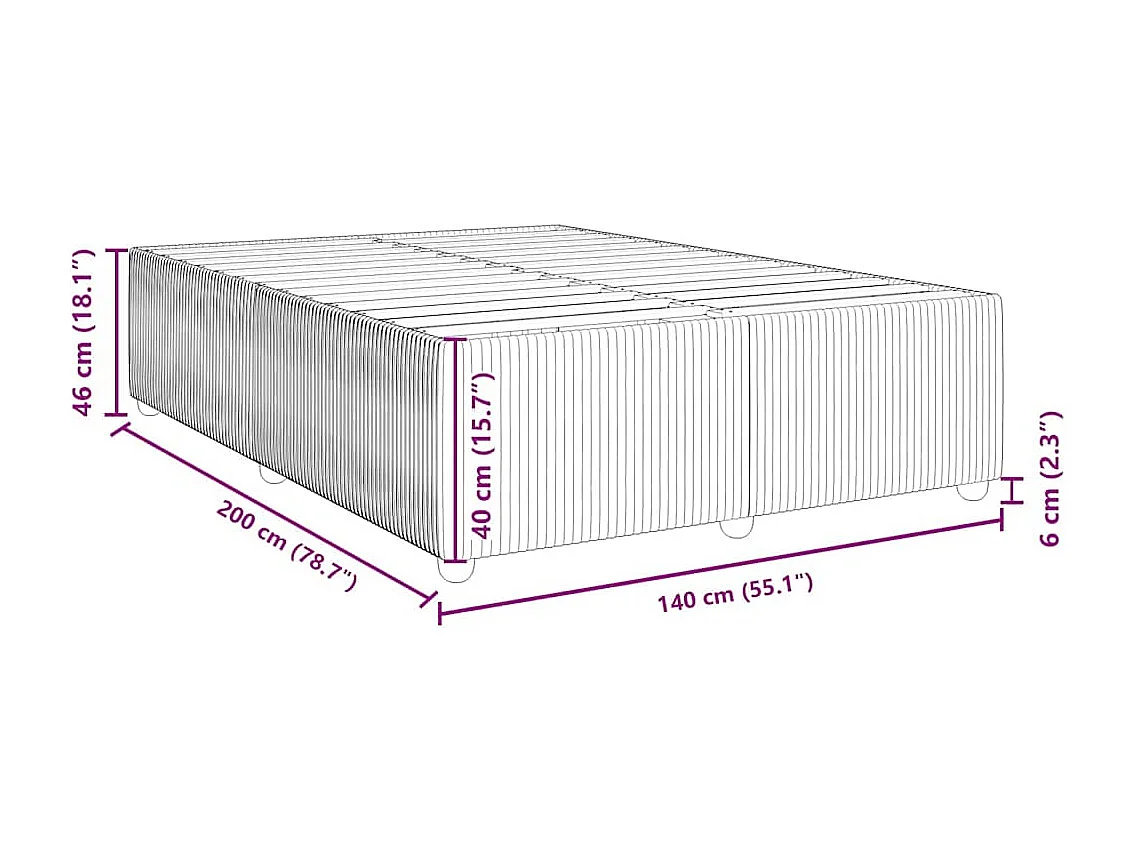 Struttura letto verde scuro senza materasso 140x200 cm velluto