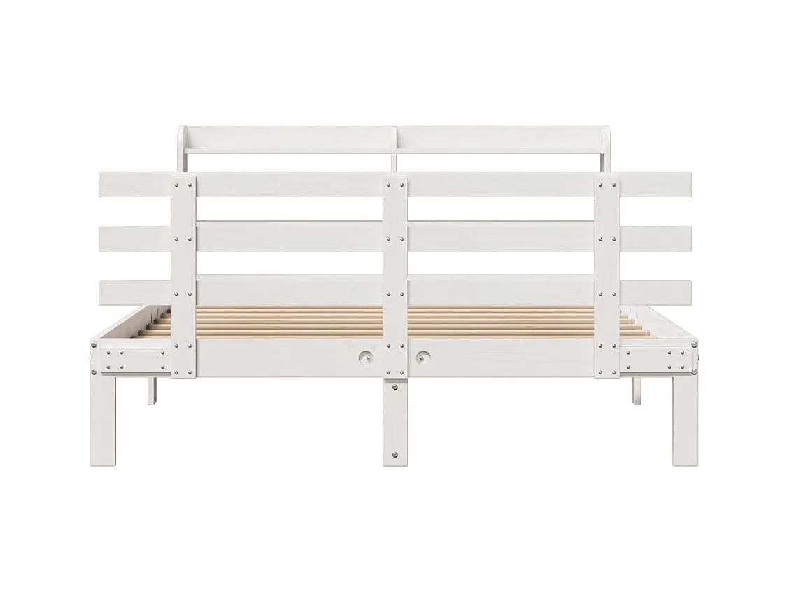 Bedframe met hoofdbord zonder matras wit 150x200 cm