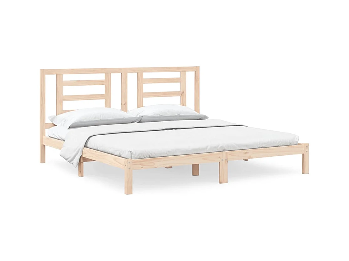 Estructura de cama sin colchón 200x200 cm madera maciza de pino